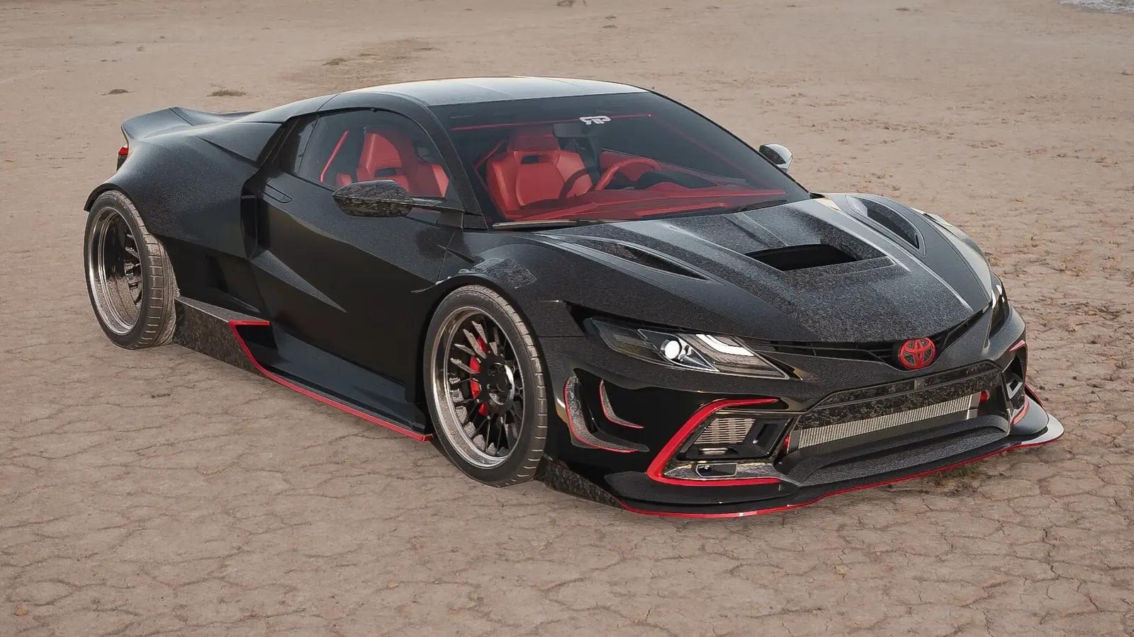 Virtual Mid-Engine Toyota Camry Fitted with Hellcat V8